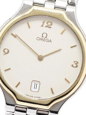 OMEGA De Ville 4330.62 YG bezel date beige Dial Quartz Men's Watch